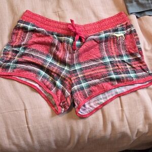 PINK Victoria's Secret Red Plaid Pajama Shorts